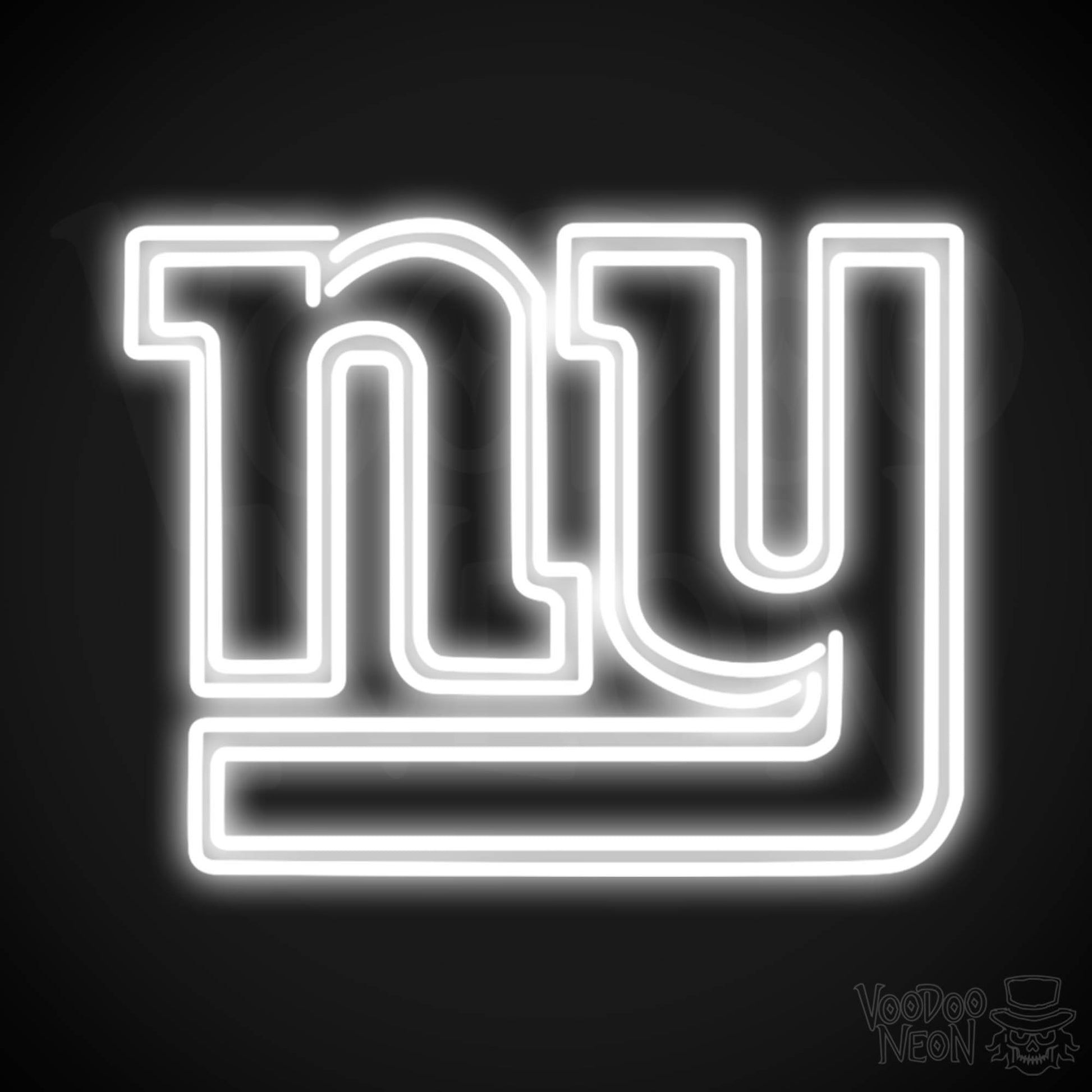 New York Giants Neon Sign - New York Giants Sign - Neon Giants Logo Wall Art - Color White