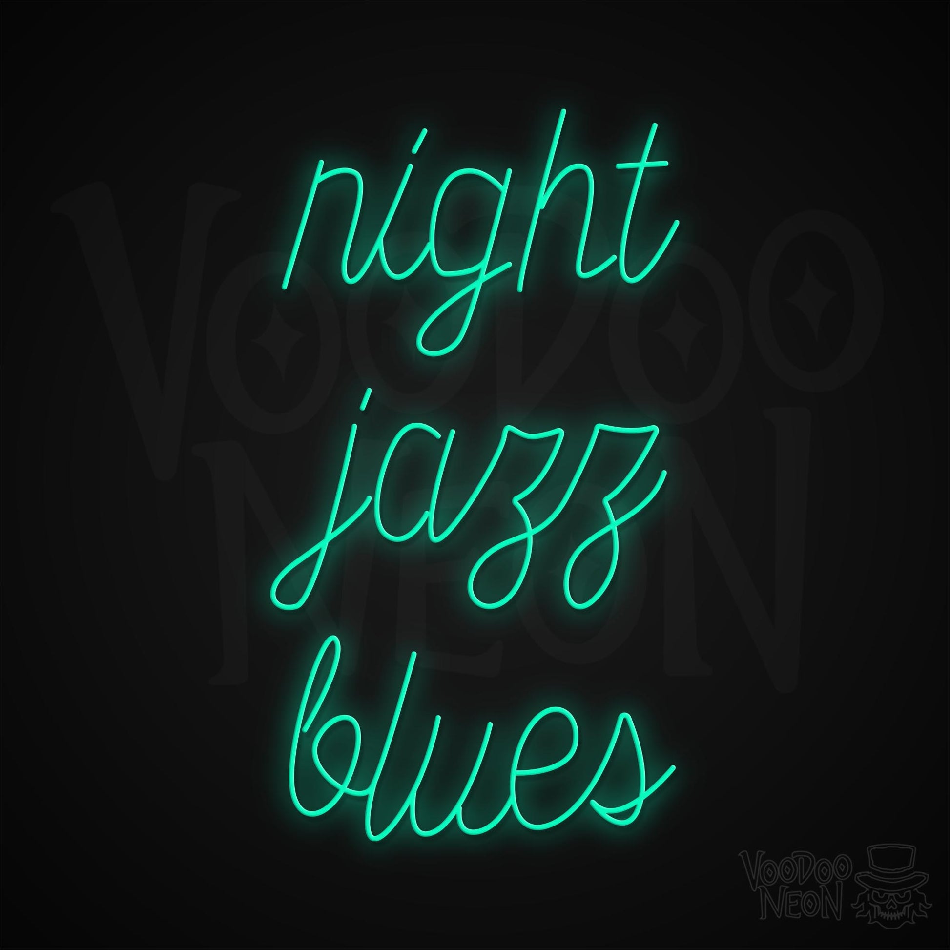 Night Jazz Blues Neon Sign - Light Green