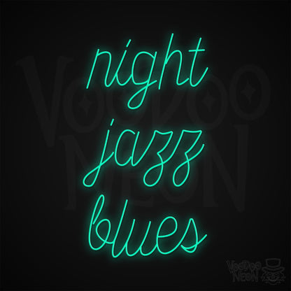 Night Jazz Blues Neon Sign - Light Green