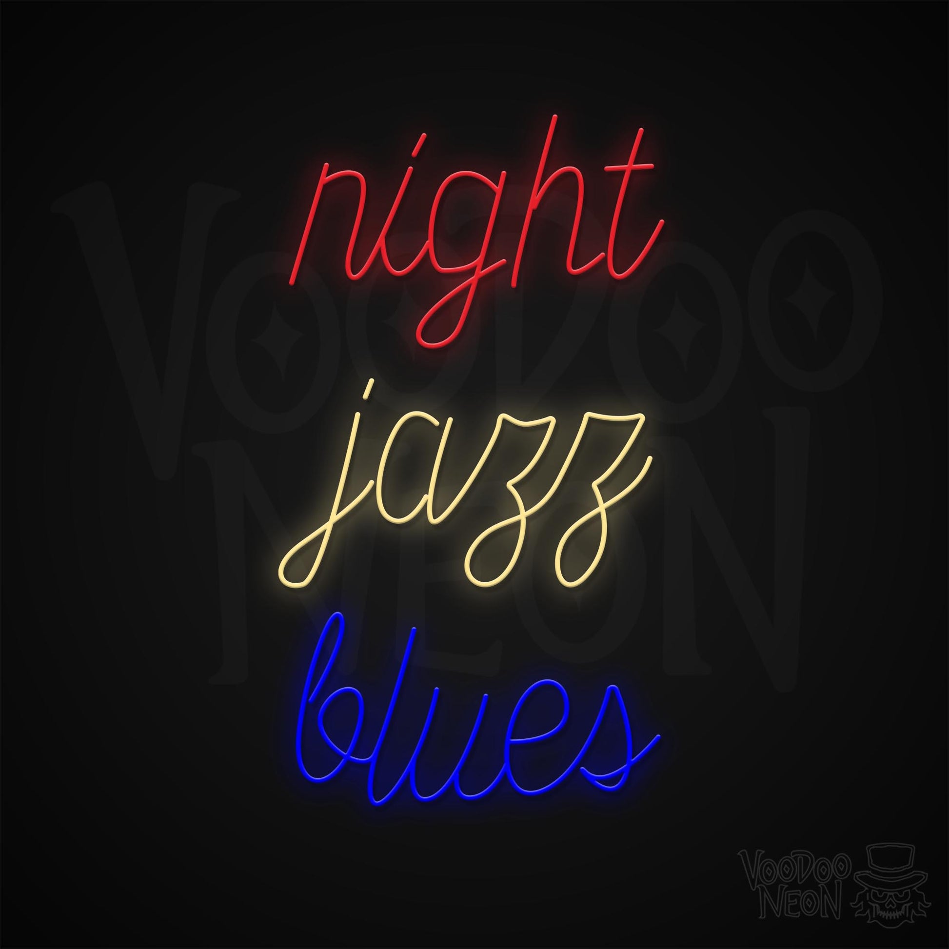 Night Jazz Blues Neon Sign - Multi-Color