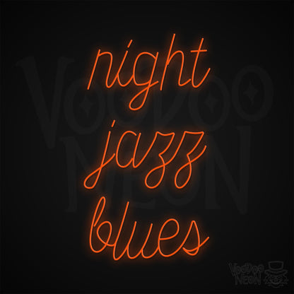 Night Jazz Blues Neon Sign - Orange