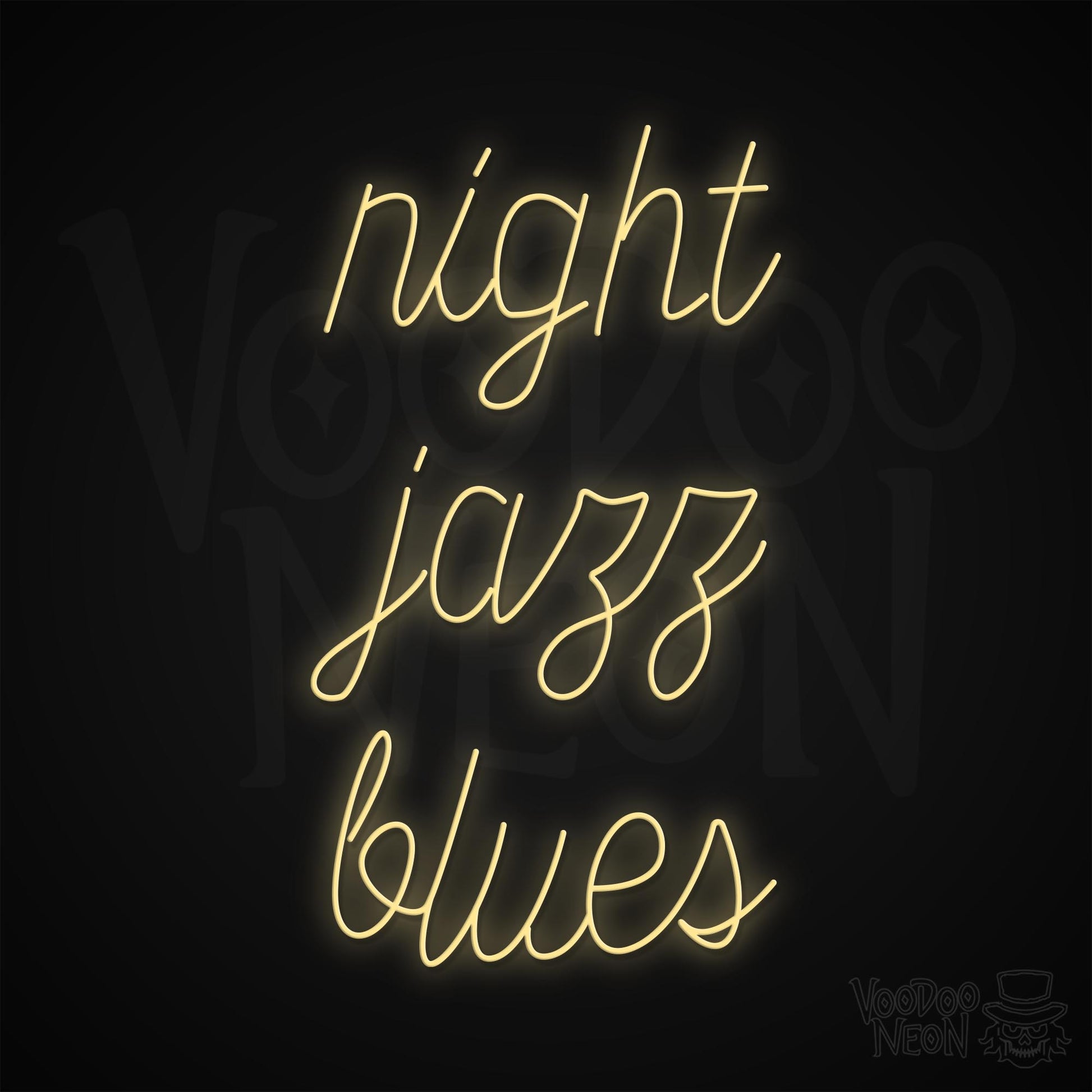 Night Jazz Blues Neon Sign - Warm White