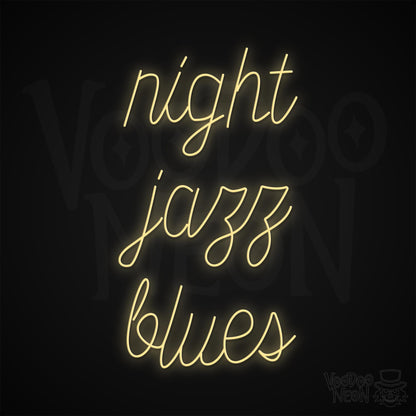 Night Jazz Blues Neon Sign - Warm White