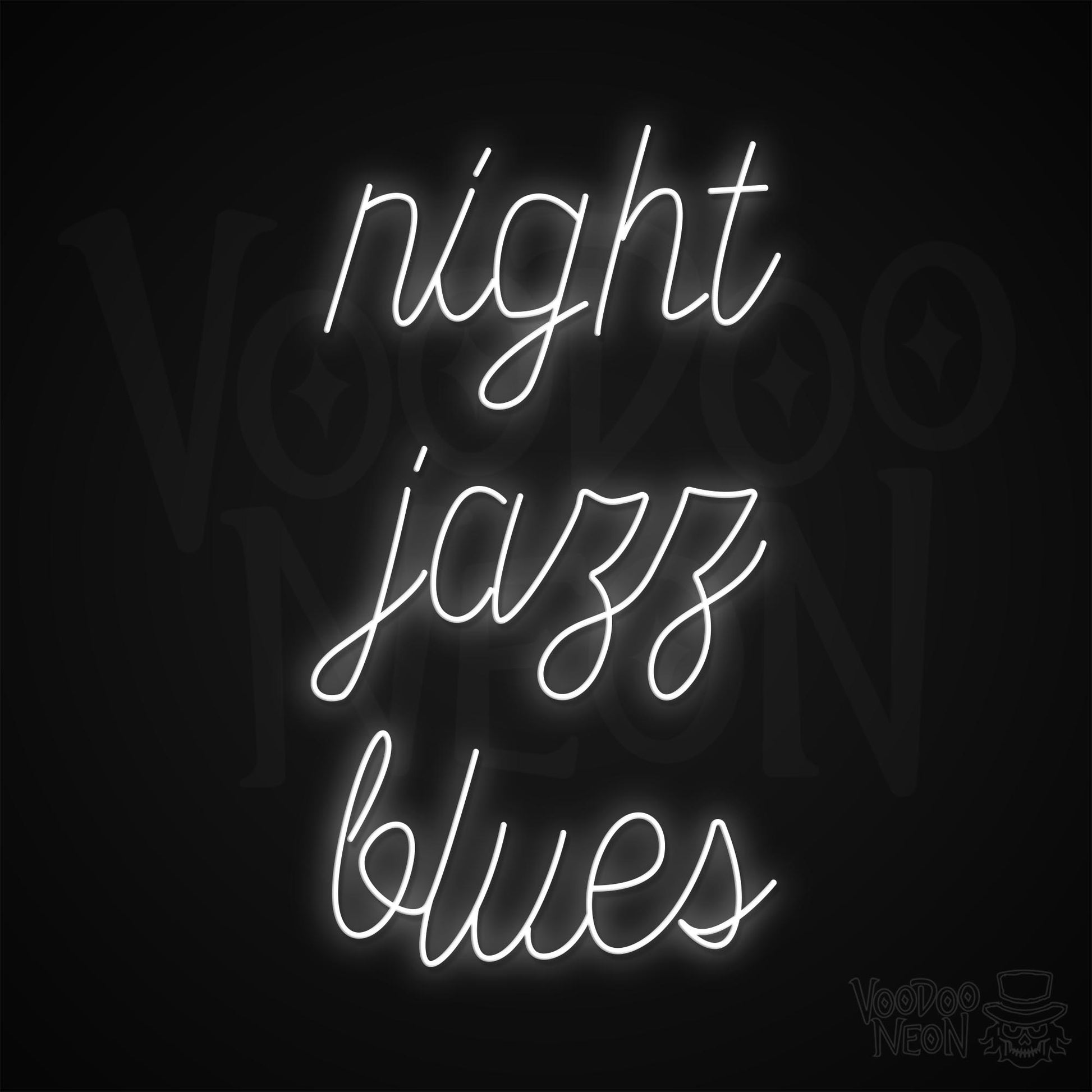 Night Jazz Blues Neon Sign - White