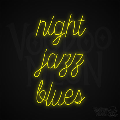 Night Jazz Blues Neon Sign - Yellow