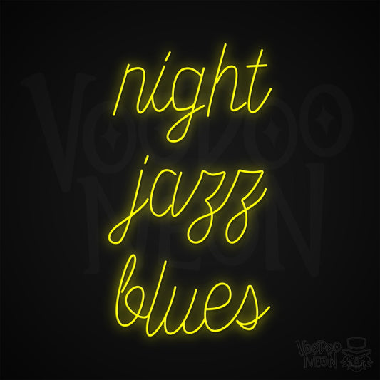 Night Jazz Blues Neon Sign - Yellow