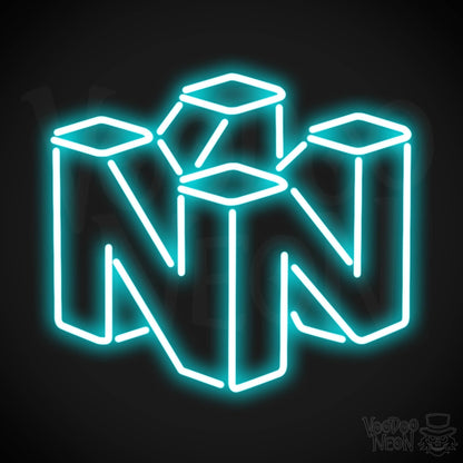 Nintendo Neon Sign - Neon Nintendo Sign - Nintendo Logo Wall Art - Color Ice Blue