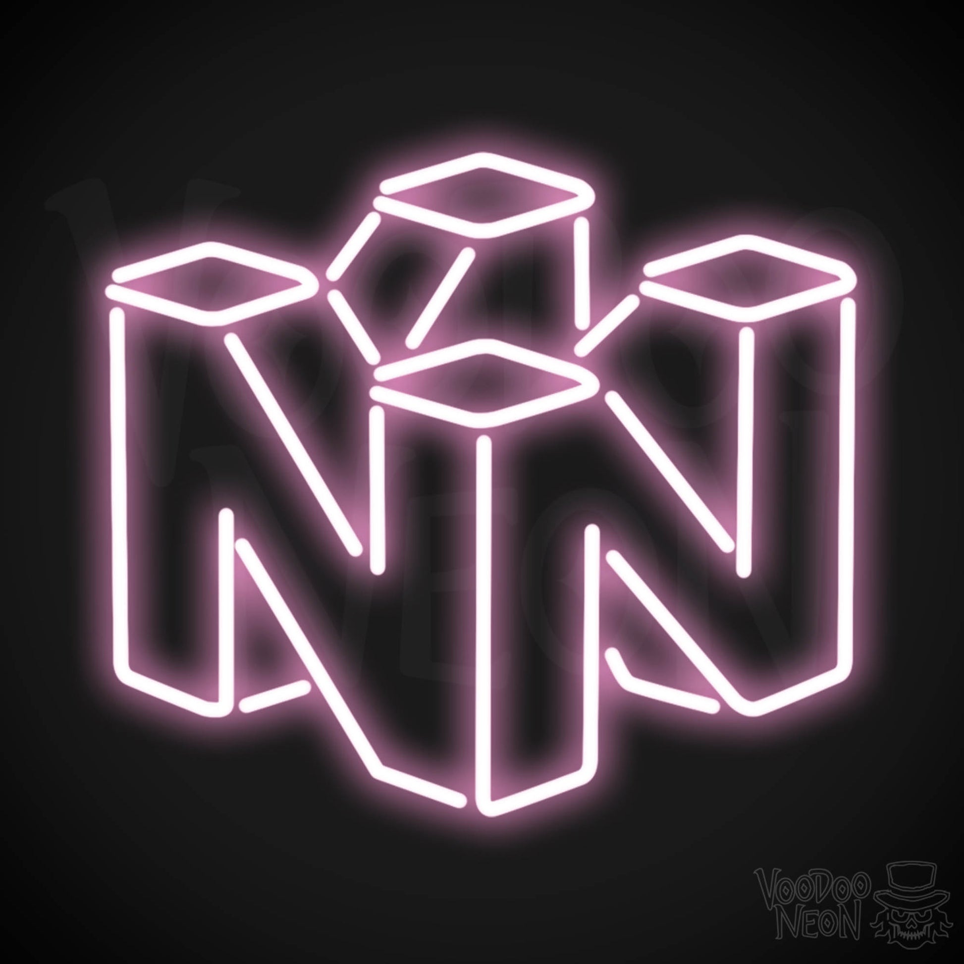Nintendo Neon Sign - Neon Nintendo Sign - Nintendo Logo Wall Art - Color Light Pink