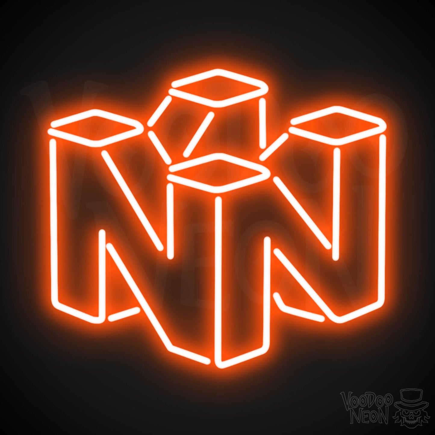 Nintendo Neon Sign - Neon Nintendo Sign - Nintendo Logo Wall Art - Color Orange