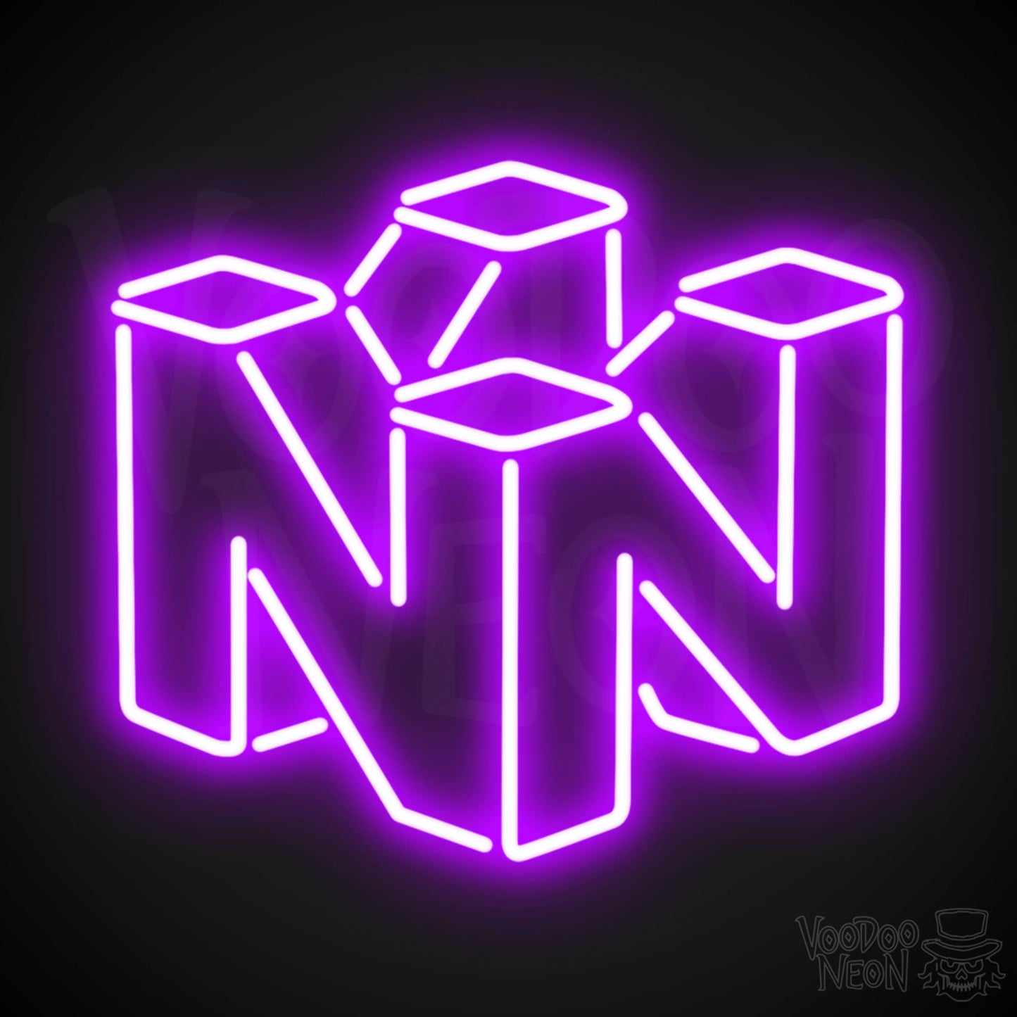 Nintendo Neon Sign - Neon Nintendo Sign - Nintendo Logo Wall Art - Color Purple