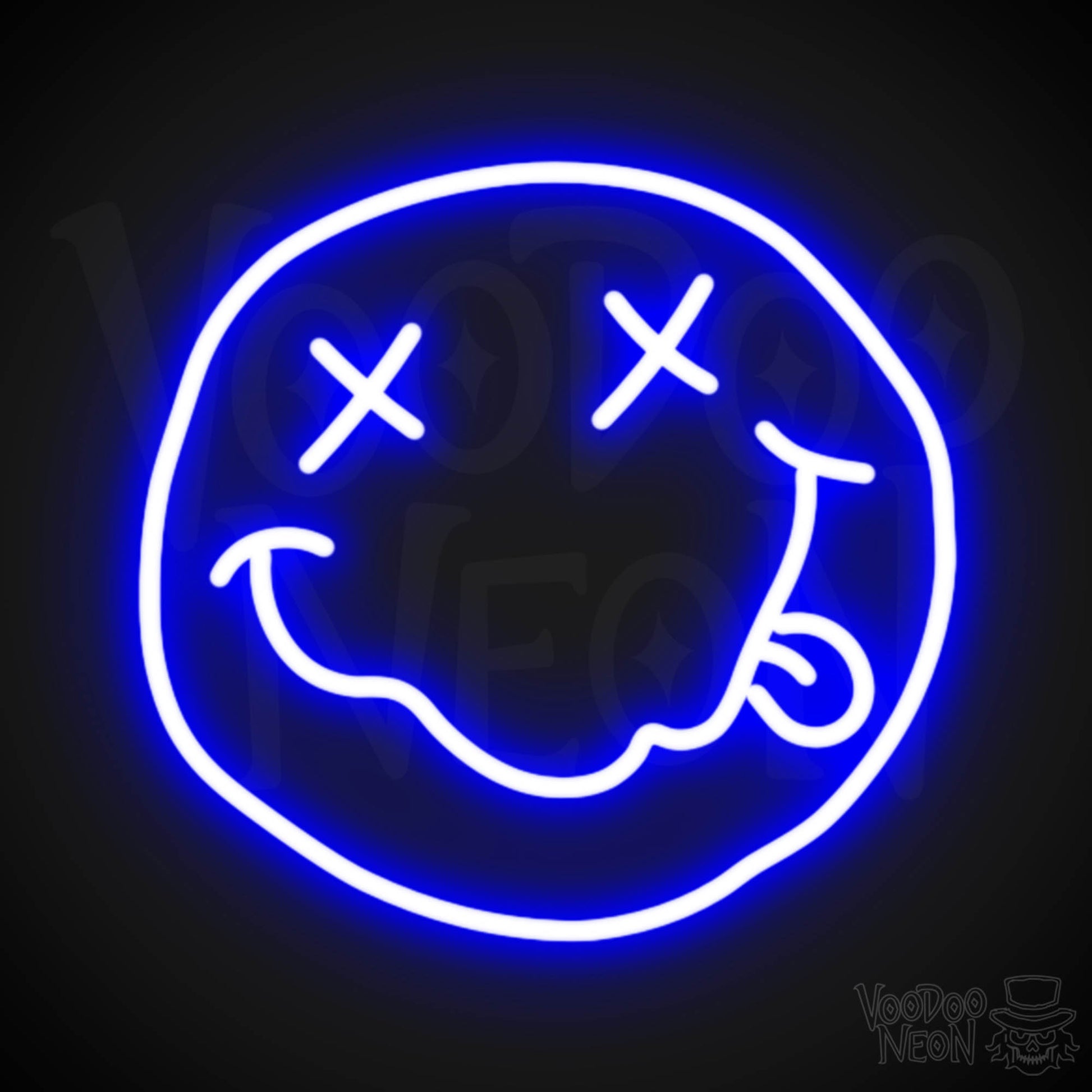 Nirvana Neon Sign - Nirvana Sign - Neon Nirvana Logo Wall Art - Color Dark Blue