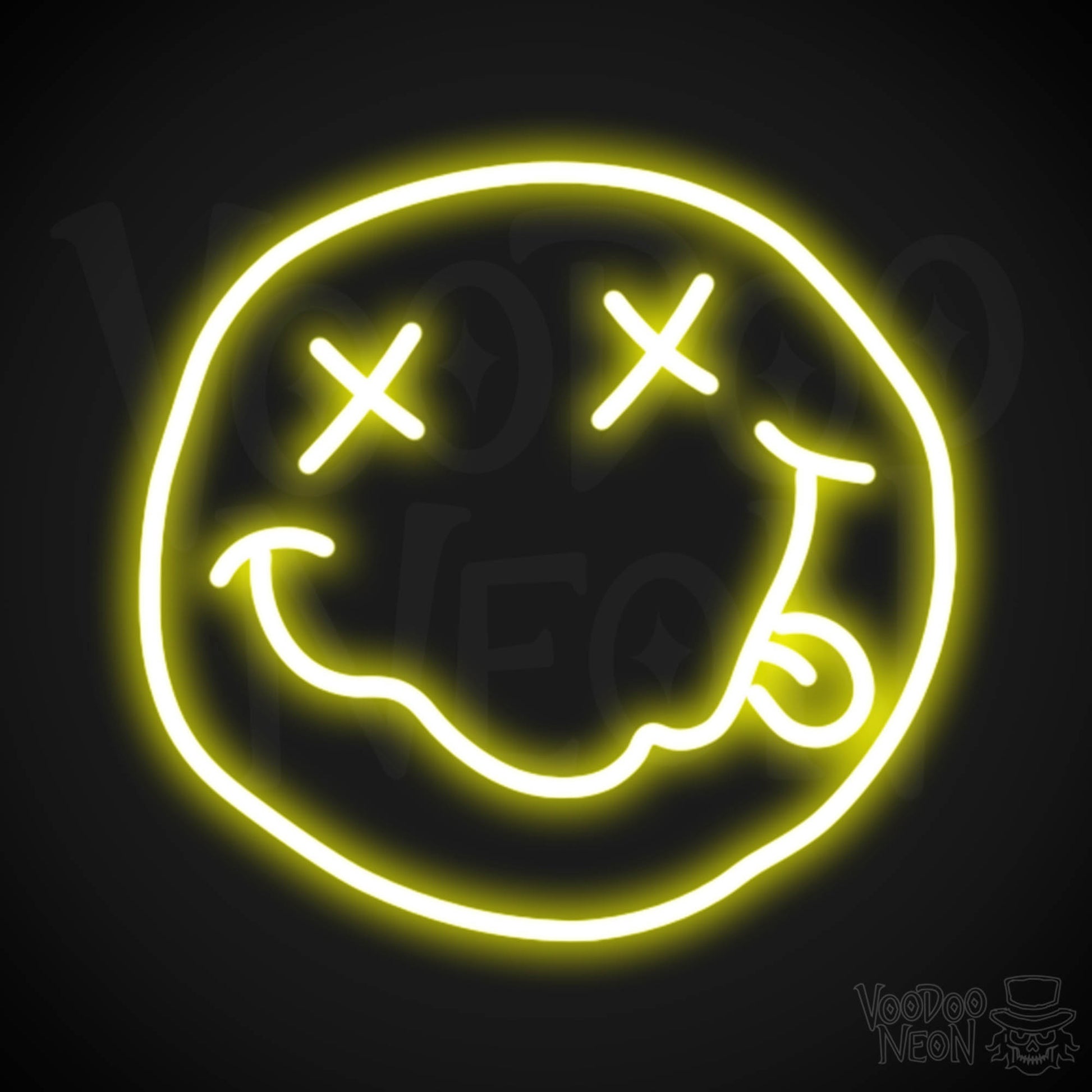 Nirvana Neon Sign - Nirvana Sign - Neon Nirvana Logo Wall Art - Color Yellow