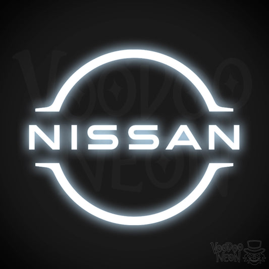 Nissan Neon Sign - Neon Nissan Sign - Nissan Logo Wall Art - Color Cool White