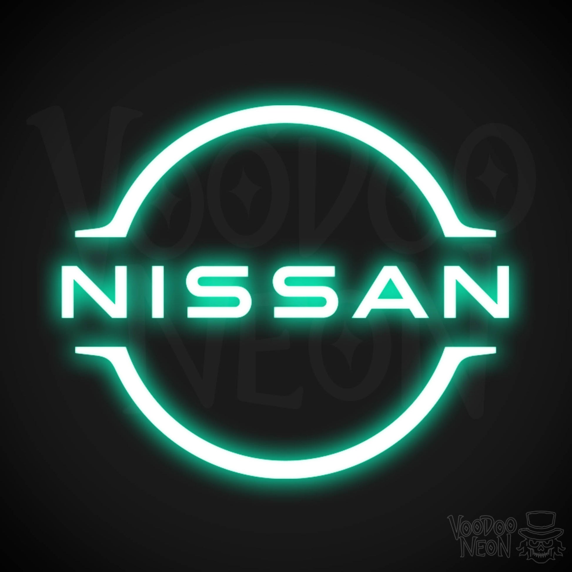 Nissan Neon Sign - Neon Nissan Sign - Nissan Logo Wall Art - Color Light Green