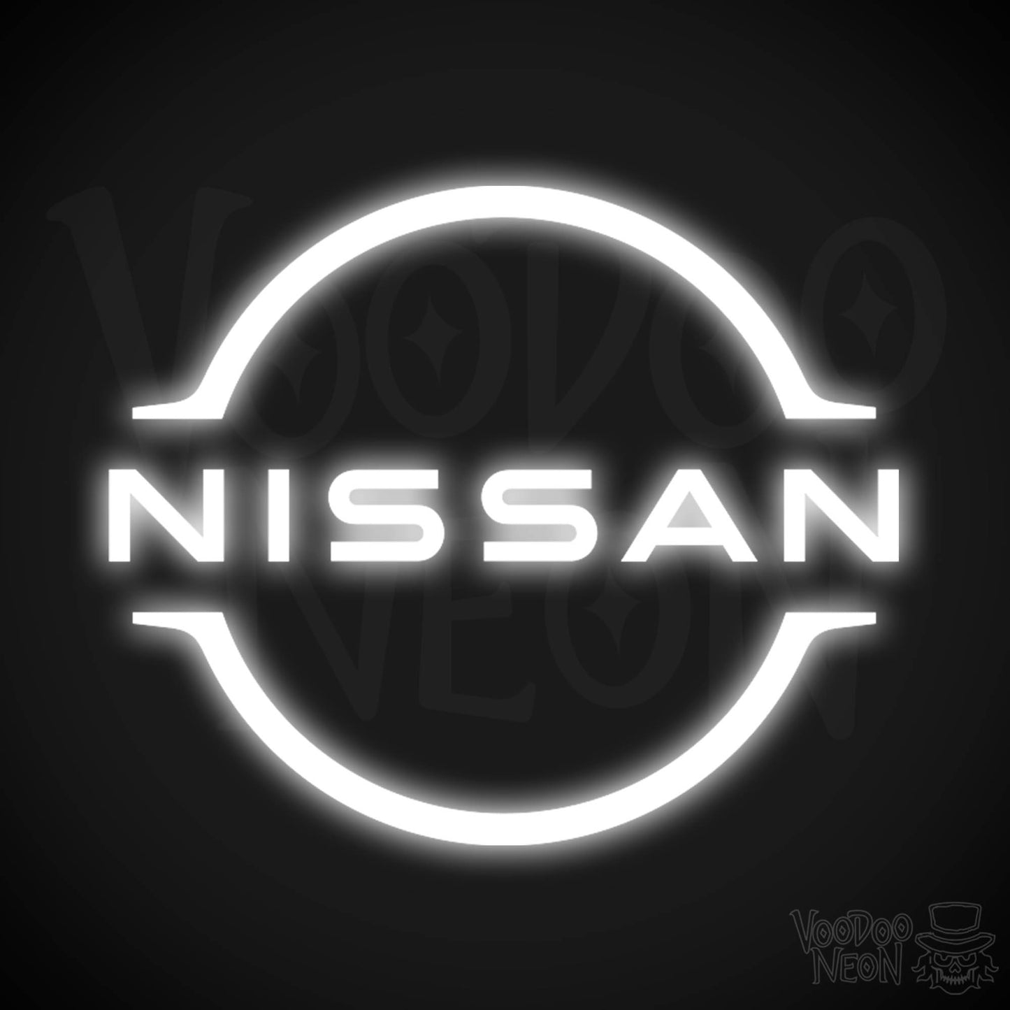 Nissan Neon Sign - Neon Nissan Sign - Nissan Logo Wall Art - Color White