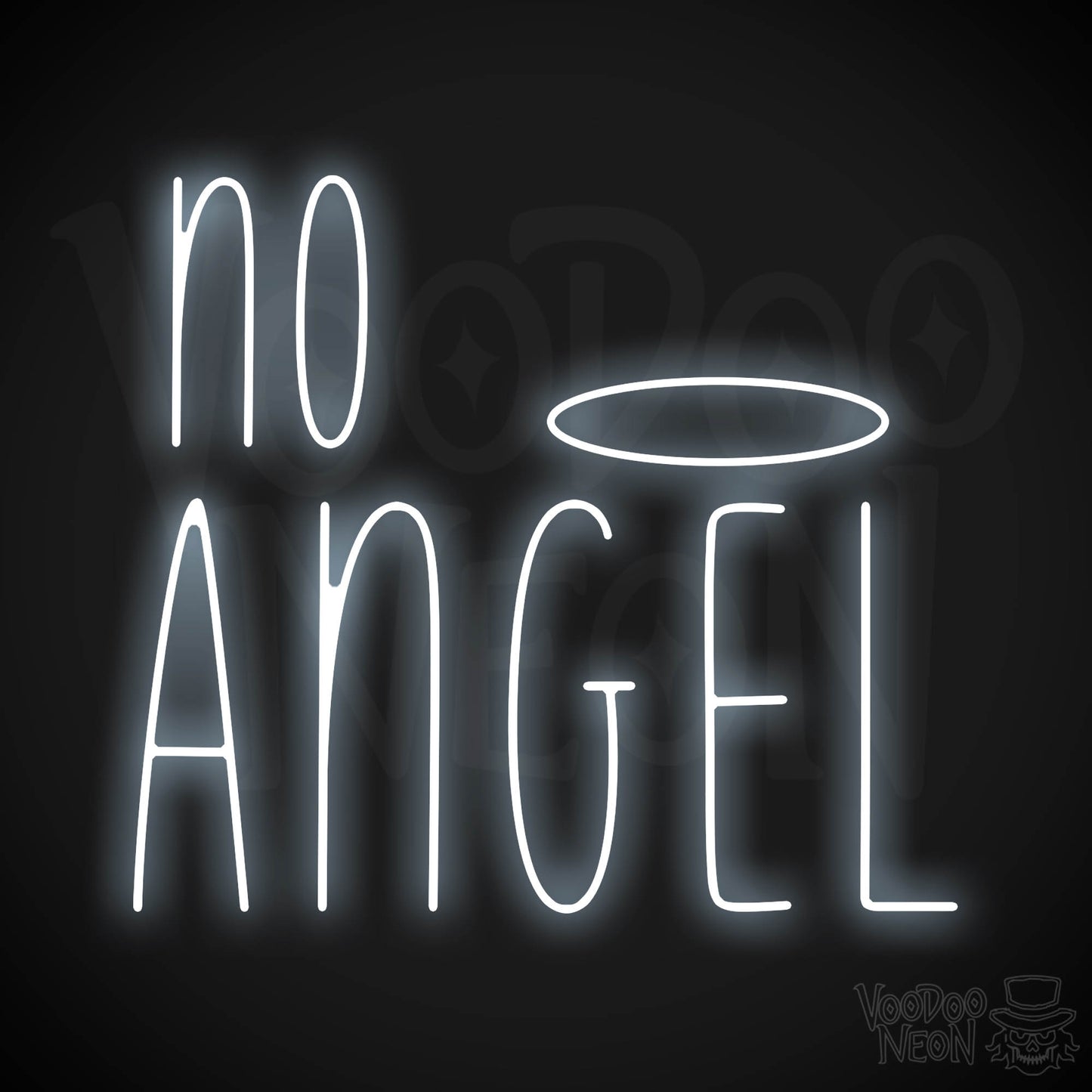 No Angel Neon Sign - Cool White