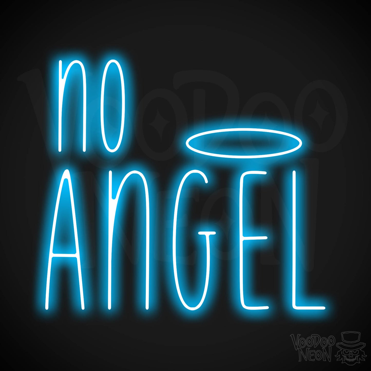 No Angel Neon Sign - Dark Blue