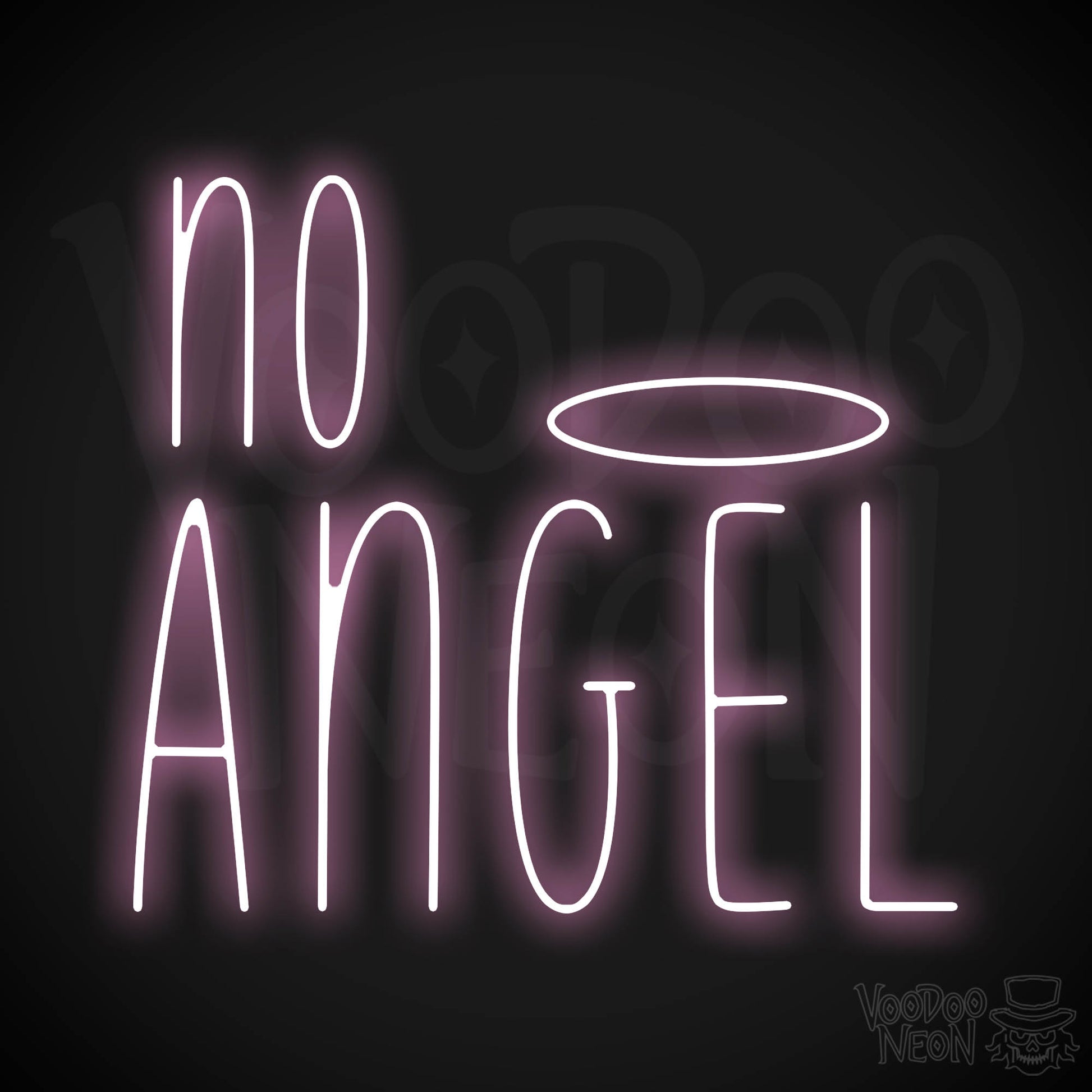 No Angel Neon Sign - Light Pink