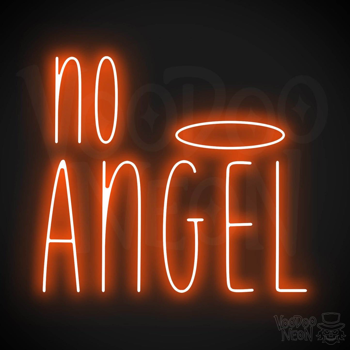 No Angel Neon Sign - Orange