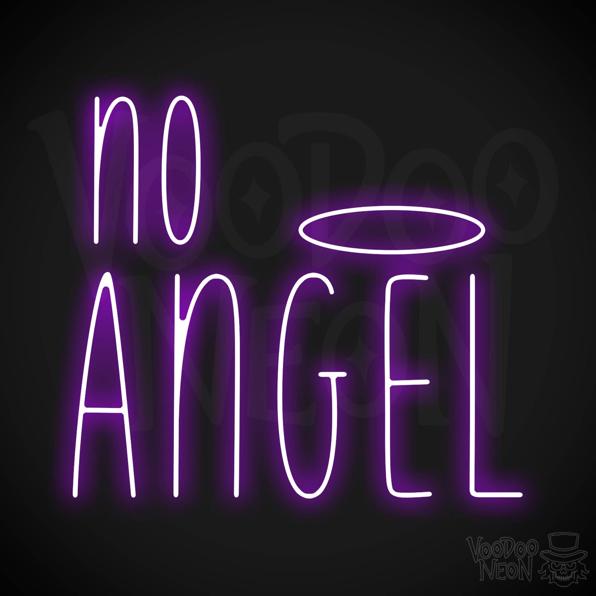 No Angel Neon Sign - Purple