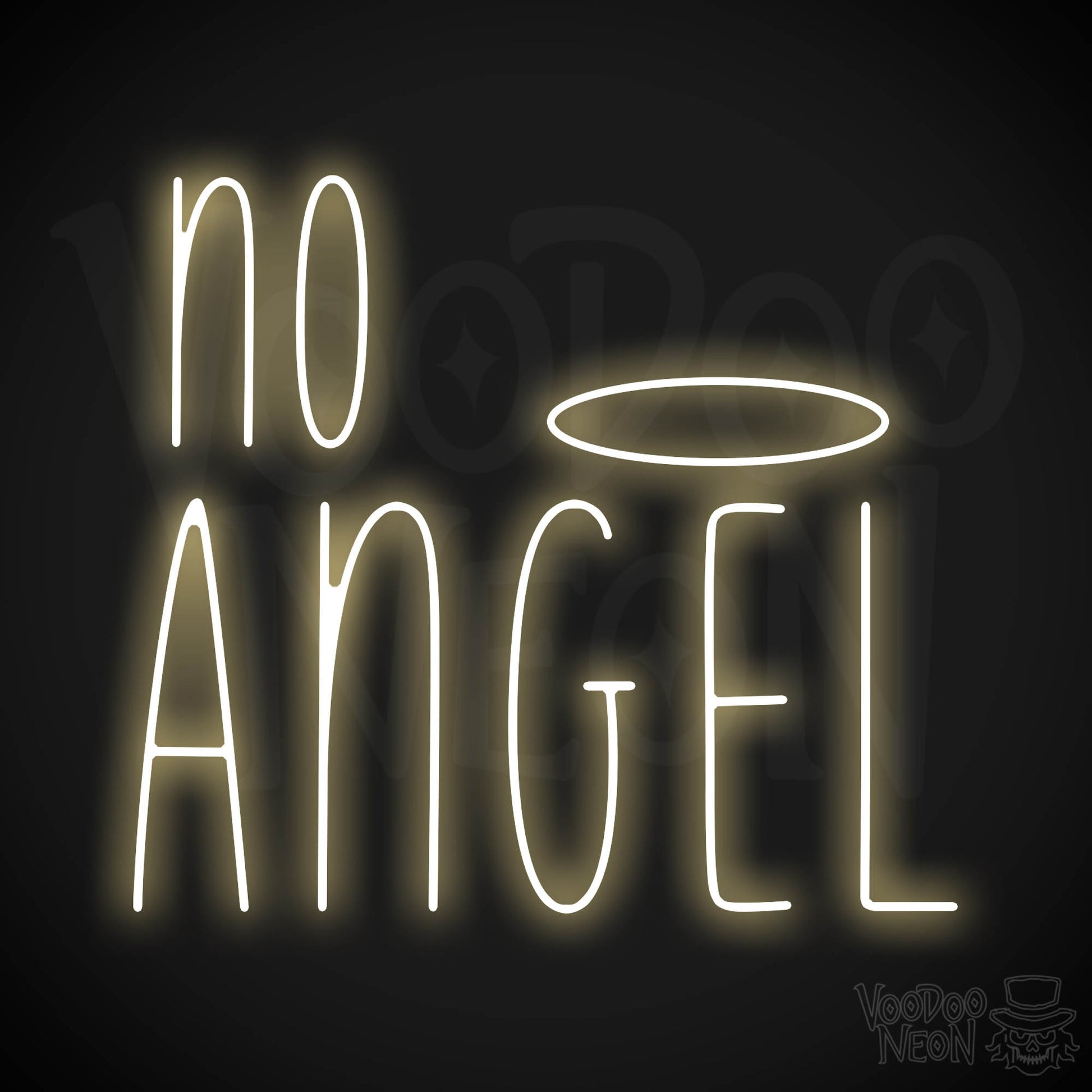 No Angel Neon Sign - Warm White