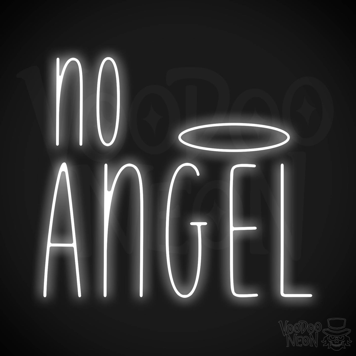 No Angel Neon Sign - White