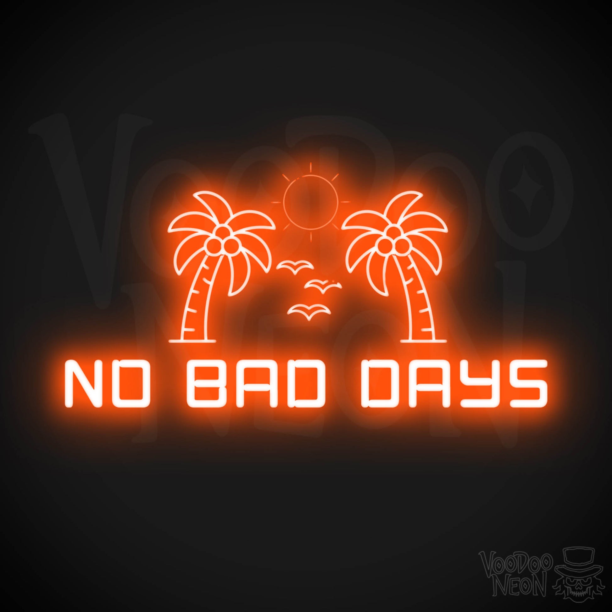 No Bad Days Neon Sign - Neon No Bad Days Sign - LED Wall Art - Color Orange