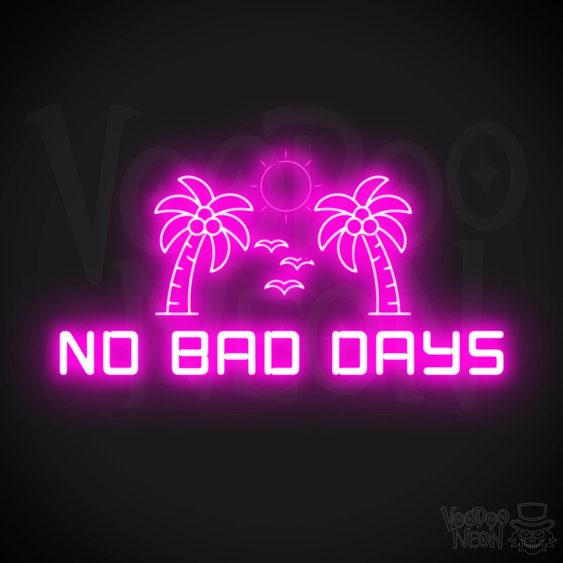 No Bad Days Neon Sign - Neon No Bad Days Sign - LED Wall Art - Color Pink