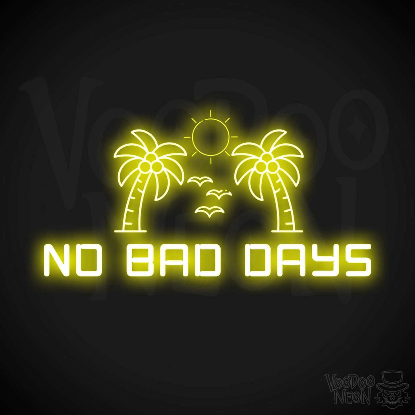 No Bad Days Neon Sign - Neon No Bad Days Sign - LED Wall Art - Color Yellow