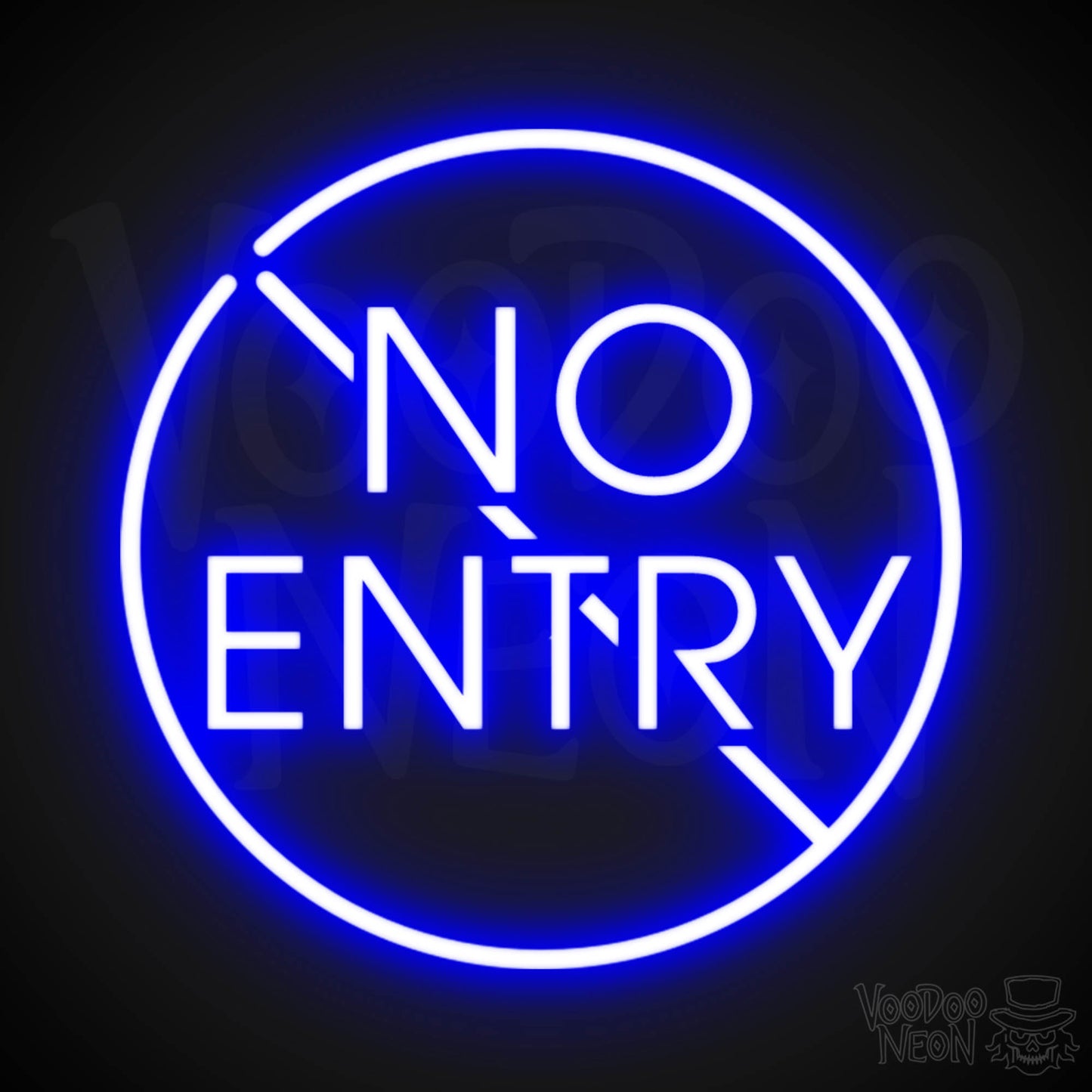 No Entry Neon Sign - Neon No Entry Sign - Color Dark Blue