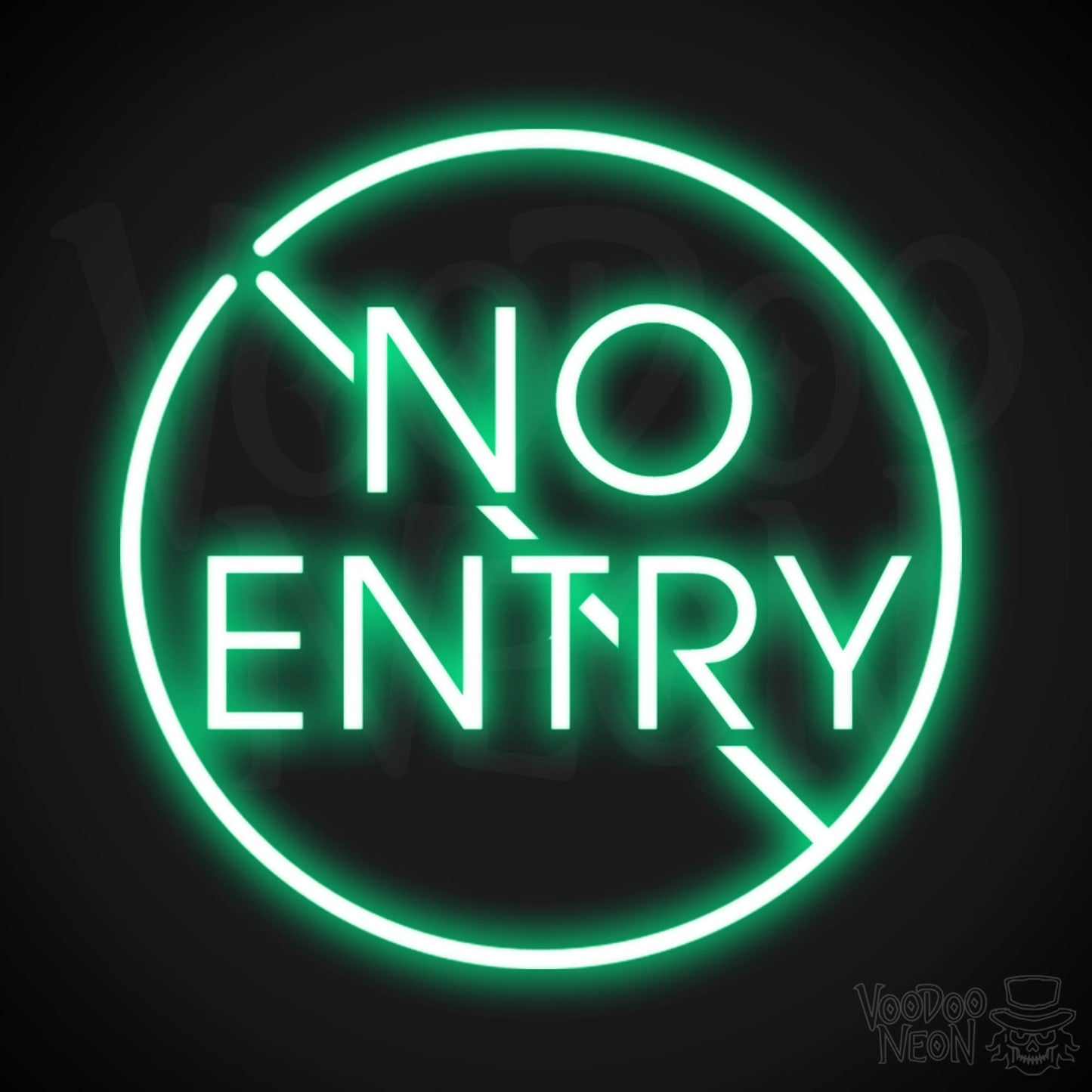 No Entry Neon Sign - Neon No Entry Sign - Color Green