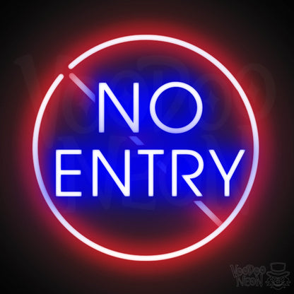 No Entry Neon Sign - Neon No Entry Sign - Color Multi-Color