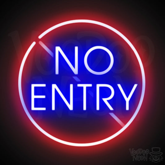 No Entry Neon Sign - Neon No Entry Sign - Color Multi-Color