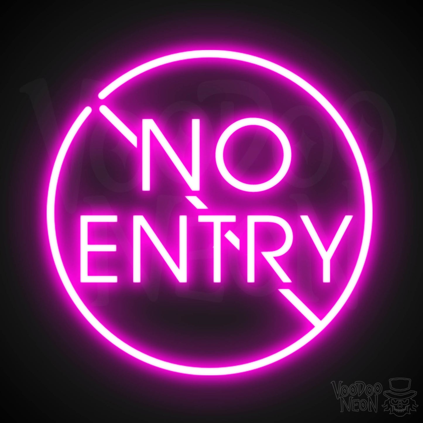 No Entry Neon Sign - Neon No Entry Sign - Color Pink