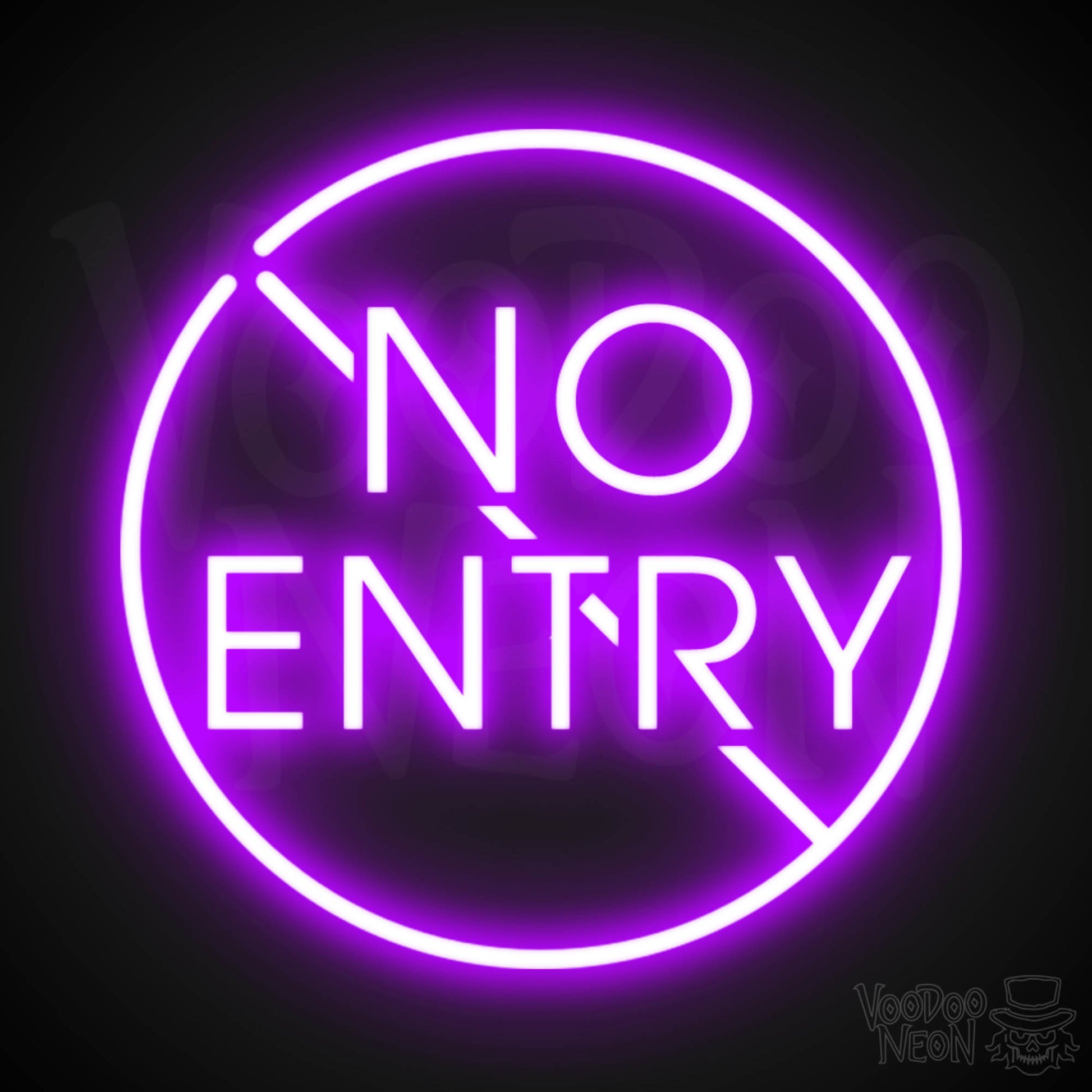 No Entry Neon Sign - Neon No Entry Sign - Color Purple