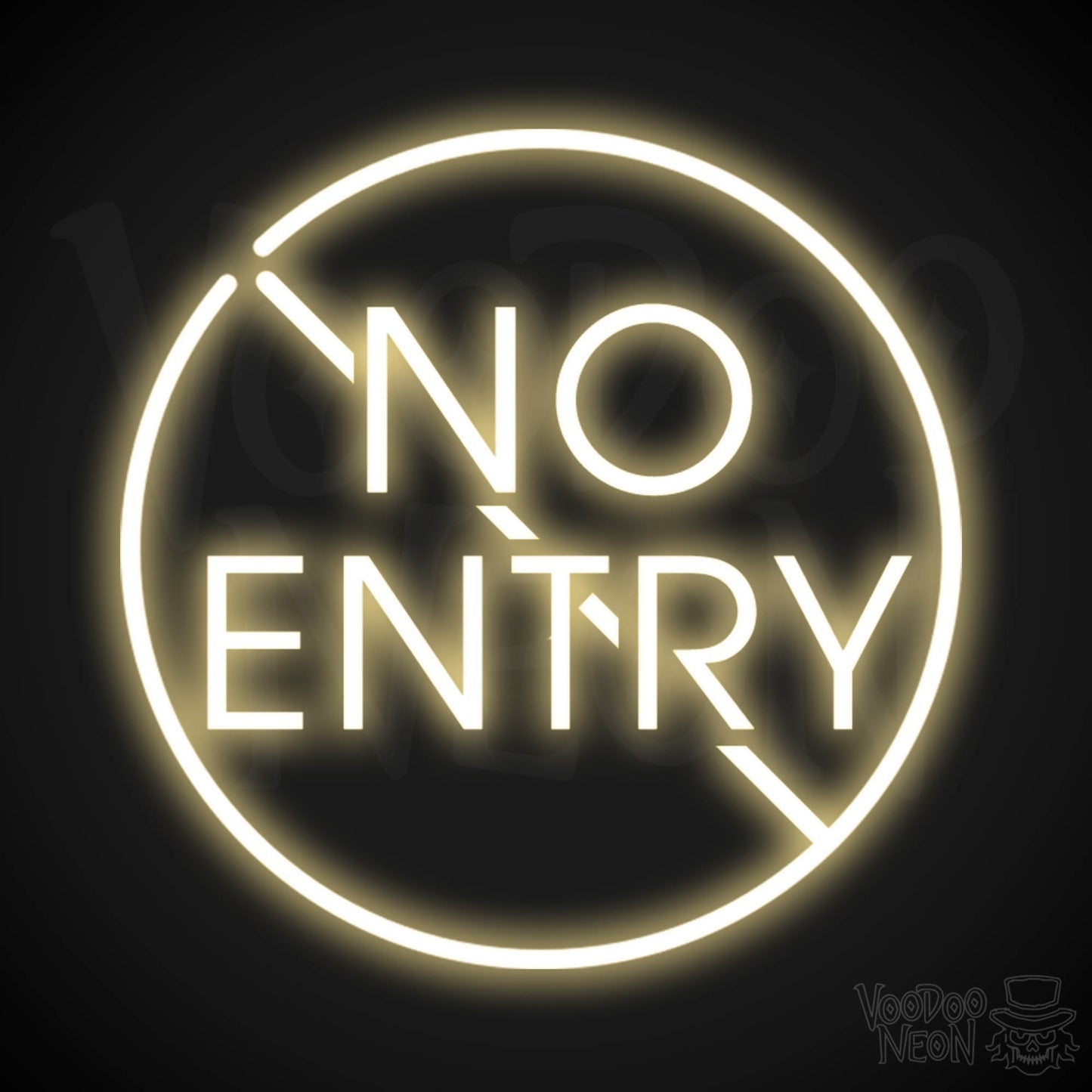 No Entry Neon Sign - Neon No Entry Sign - Color Warm White