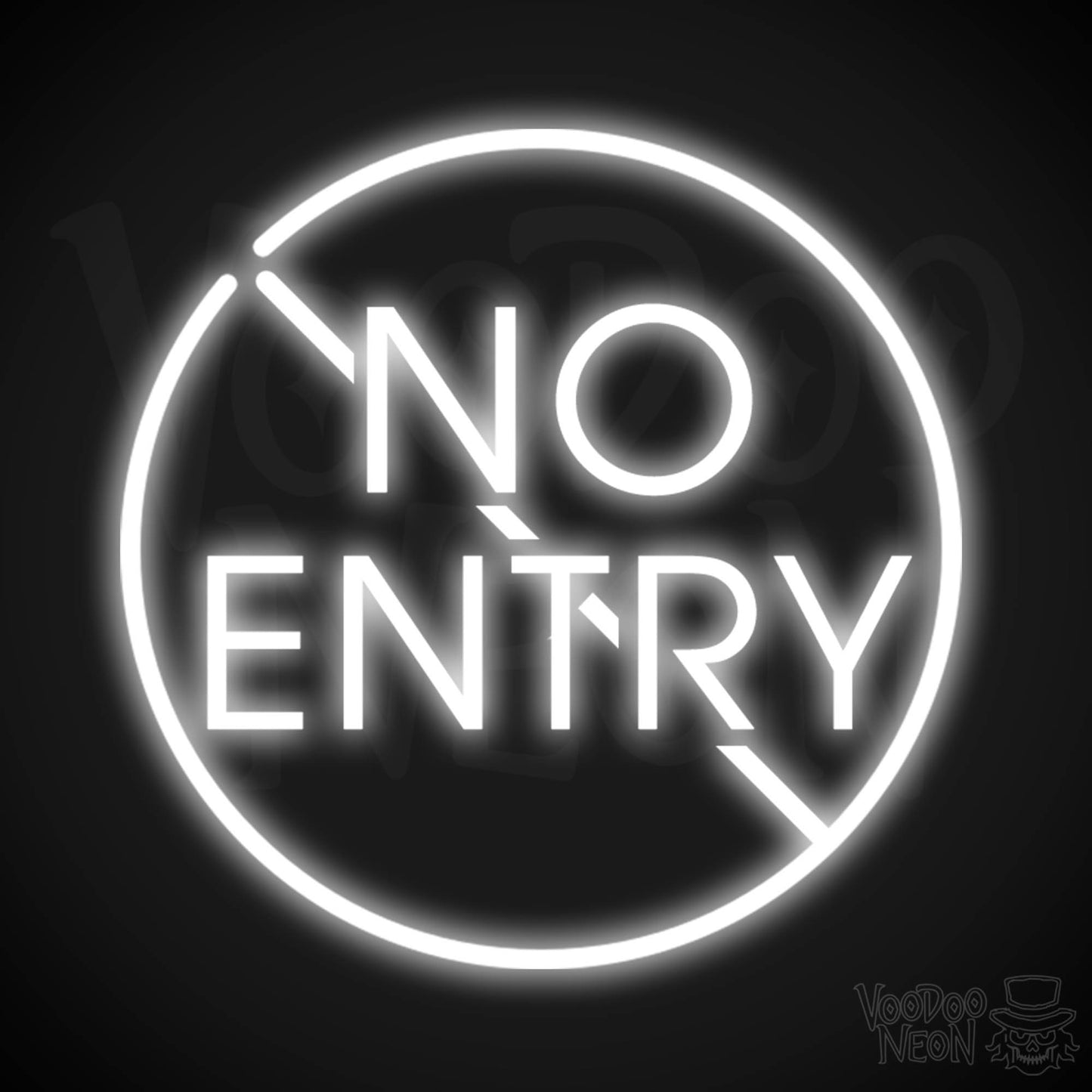 No Entry Neon Sign - Neon No Entry Sign - Color White