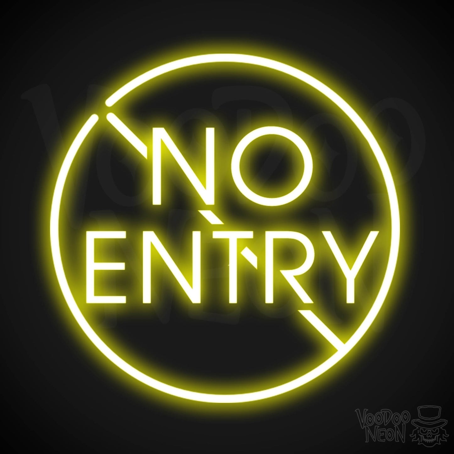 No Entry Neon Sign - Neon No Entry Sign - Color Yellow