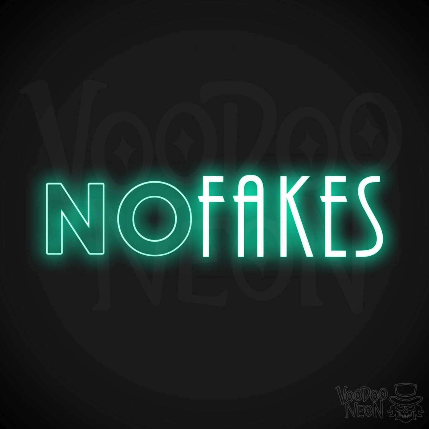 No Fakes Neon Sign - Neon No Fakes Sign - LED Light Wall Art - Color Light Green