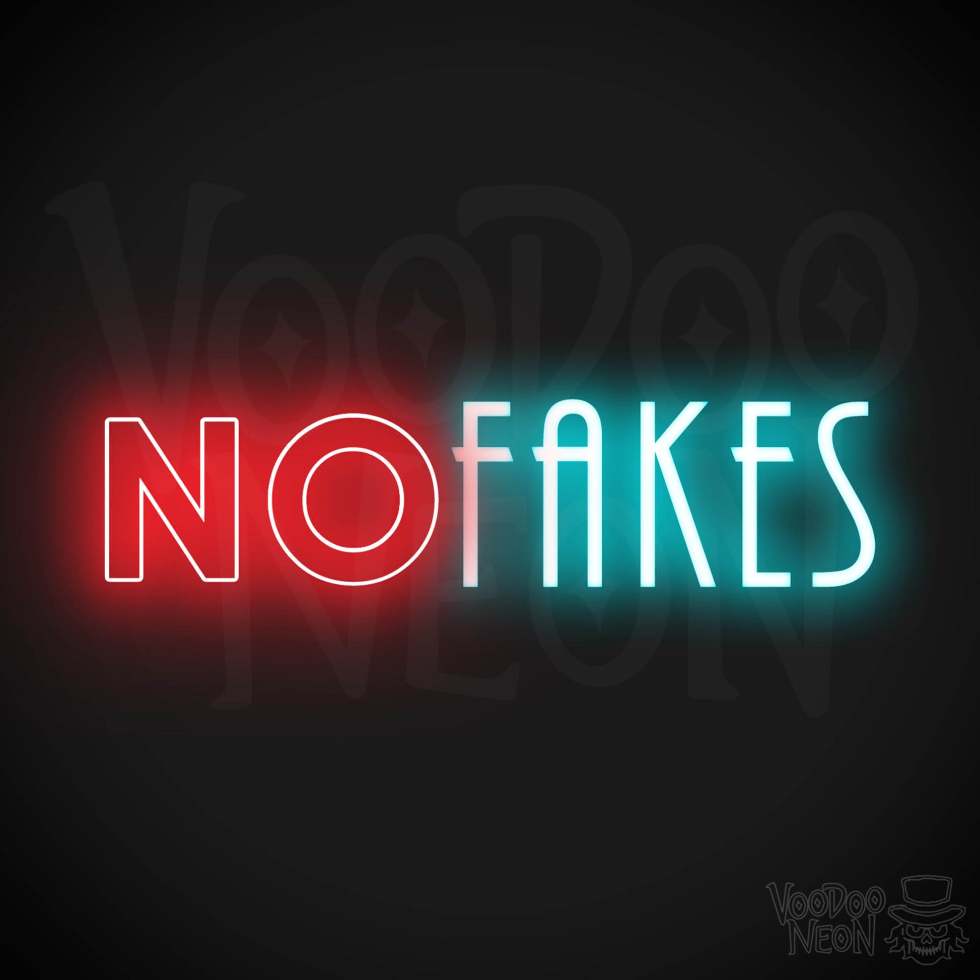 No Fakes Neon Sign - Neon No Fakes Sign - LED Light Wall Art - Color Multi-Color