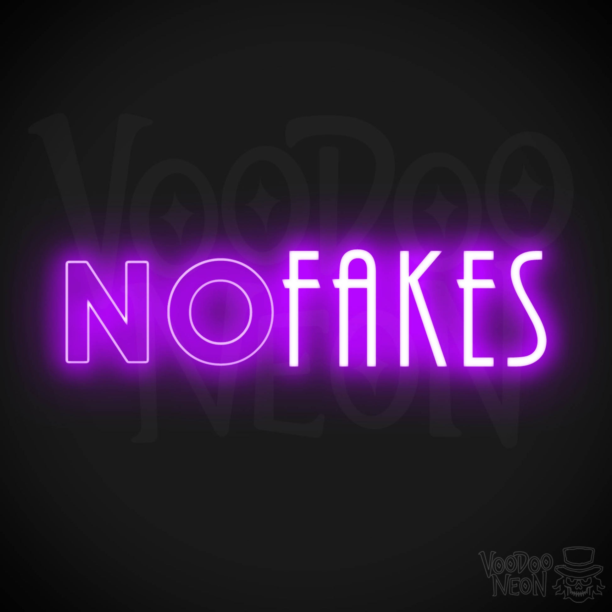 No Fakes Neon Sign - Neon No Fakes Sign - LED Light Wall Art - Color Purple