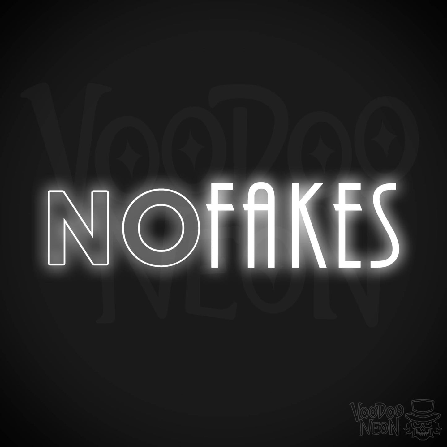 No Fakes Neon Sign - Neon No Fakes Sign - LED Light Wall Art - Color White