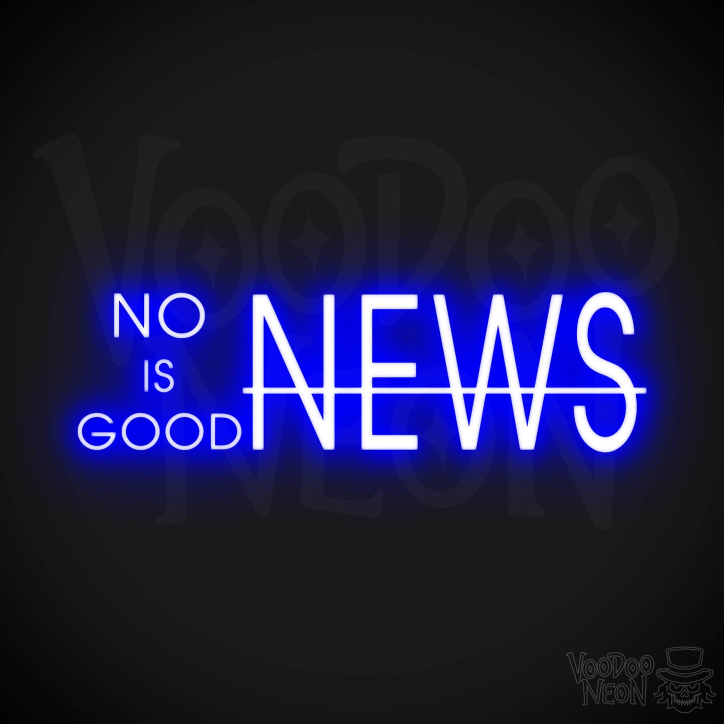 No News Is Good News Neon Sign - No News Is Good News Sign - Color Dark Blue