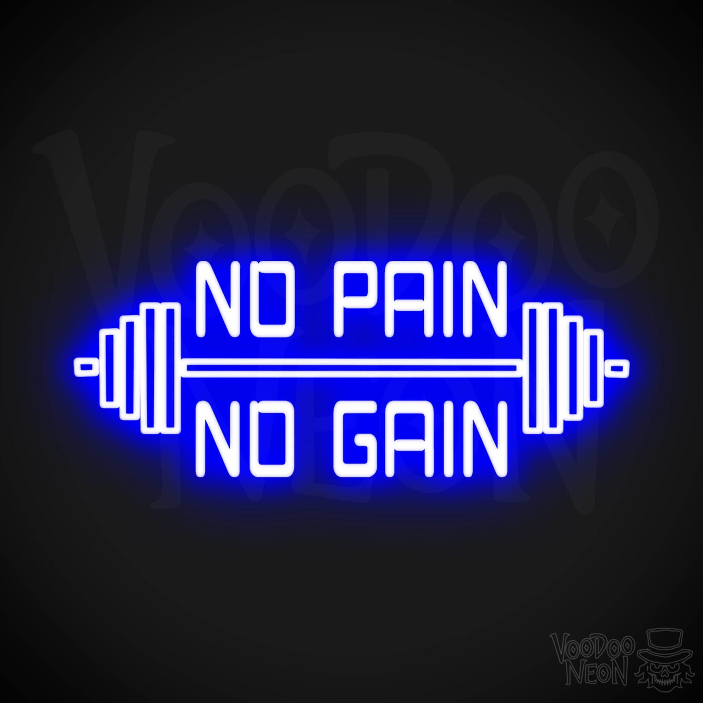 No Pain No Gain Neon Sign - No Pain No Gain Sign - Color Dark Blue