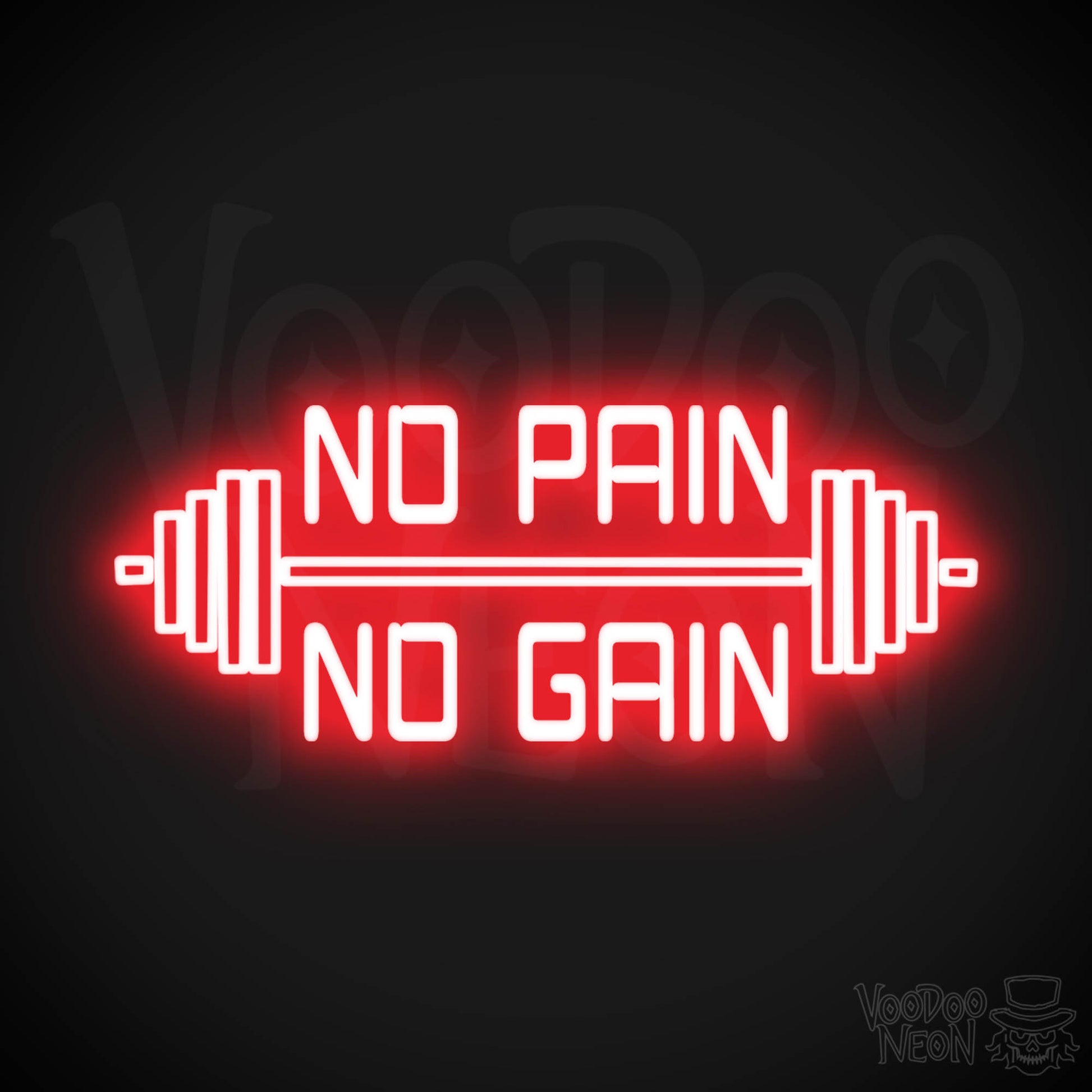 No Pain No Gain Neon Sign - No Pain No Gain Sign - Color Red