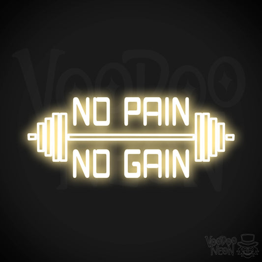 No Pain No Gain Neon Sign - No Pain No Gain Sign - Color Warm White
