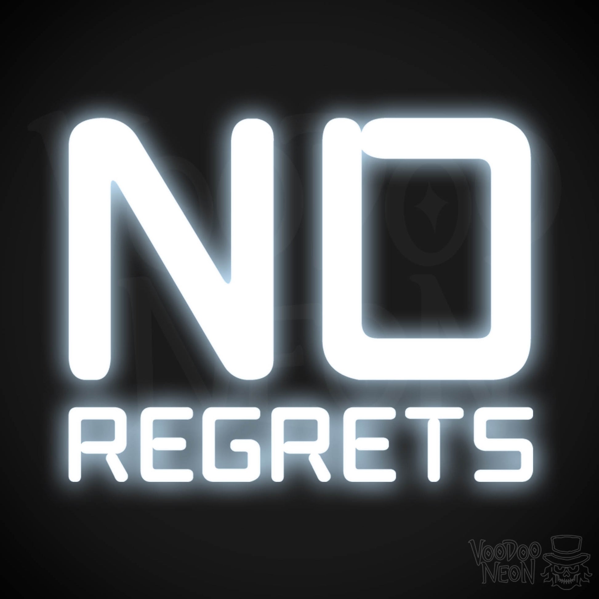 No Regrets Neon Sign - Neon No Regrets Sign - Wall Art - Color Cool White