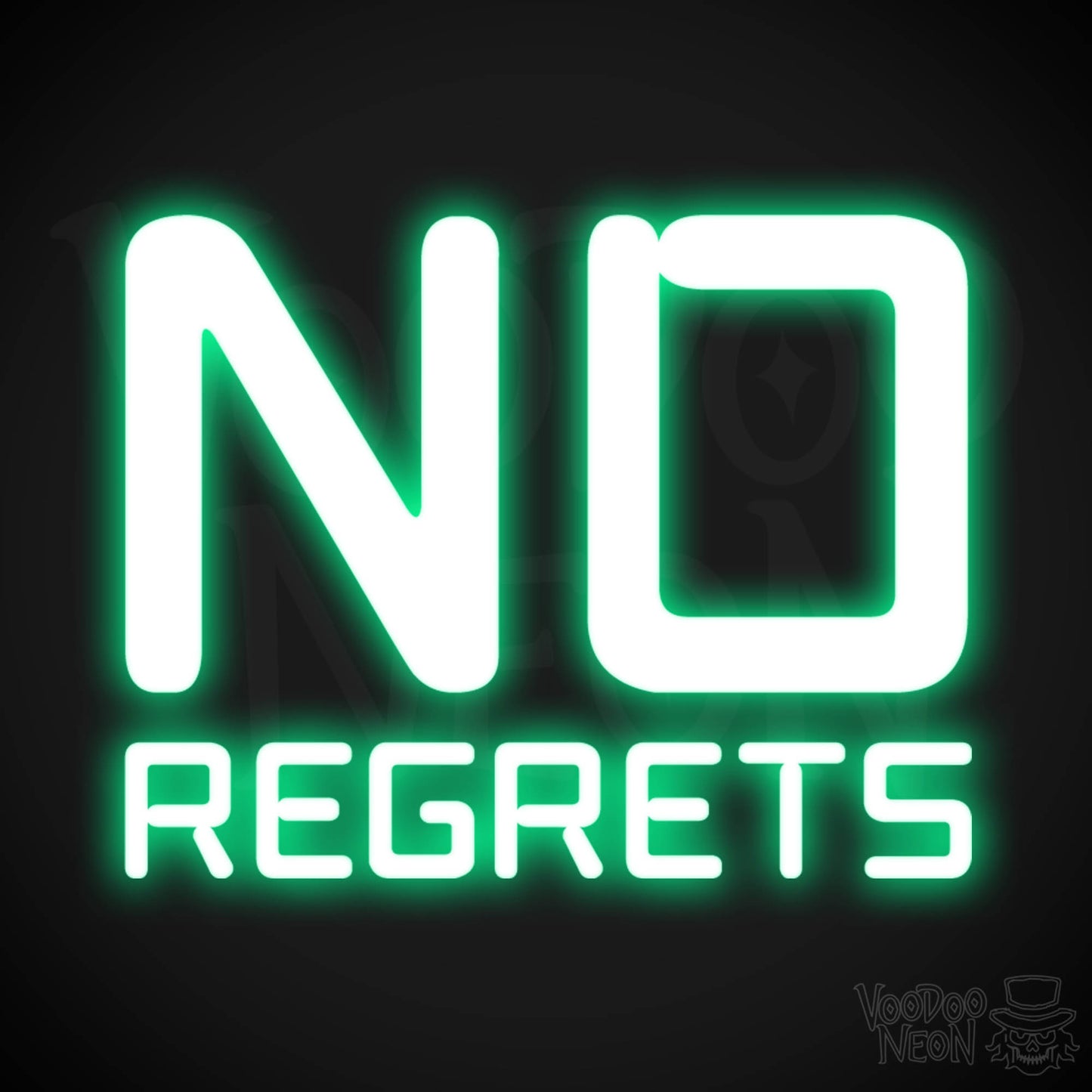 No Regrets Neon Sign - Neon No Regrets Sign - Wall Art - Color Green