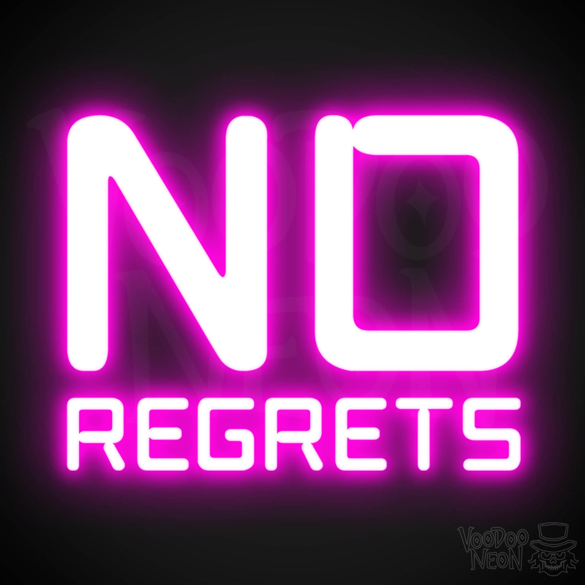 No Regrets Neon Sign - Neon No Regrets Sign - Wall Art - Color Pink