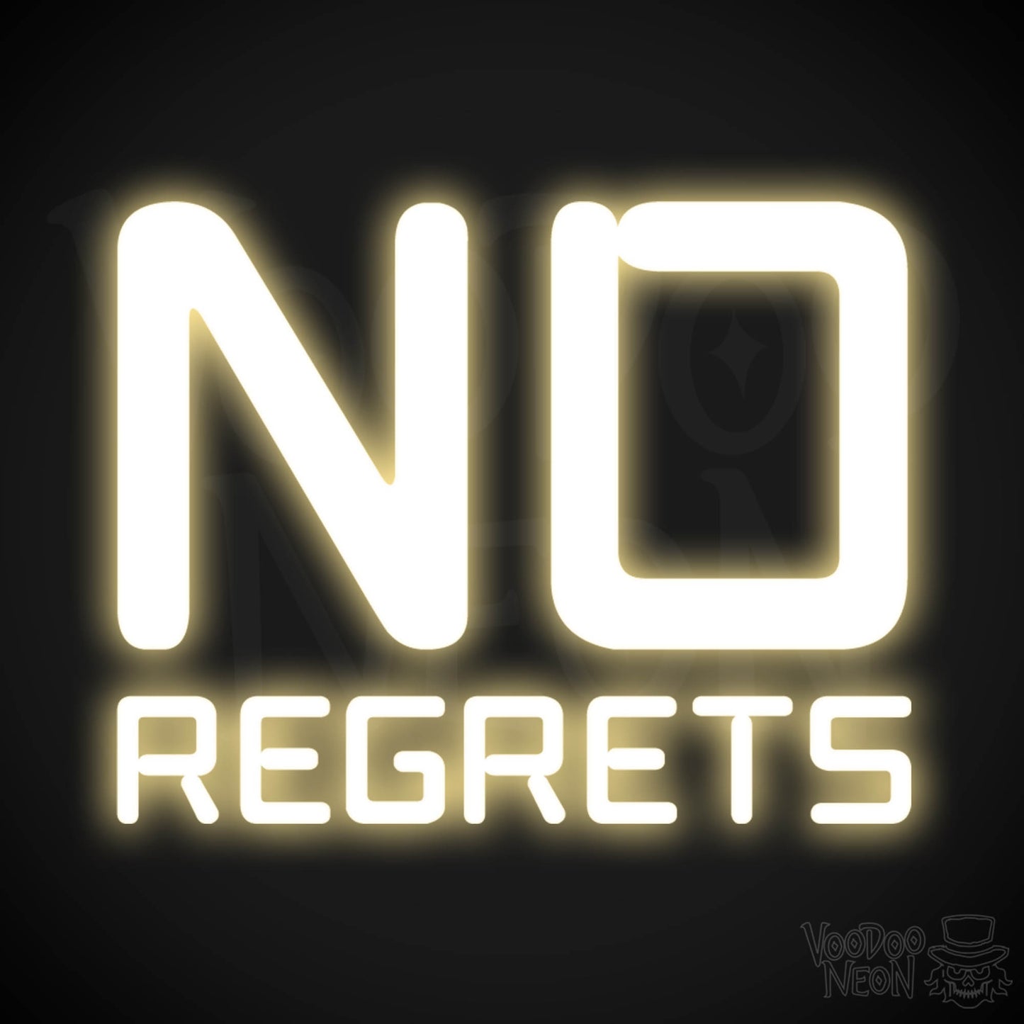 No Regrets Neon Sign - Neon No Regrets Sign - Wall Art - Color Warm White